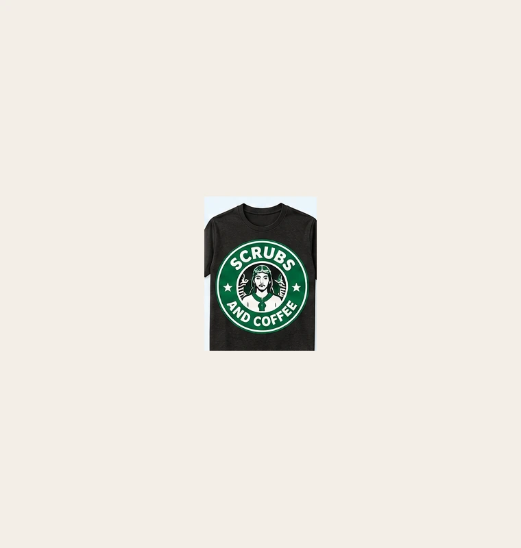 Illustrated T-shirt concept preview — Caffeine, Scrubs & Saving Lives