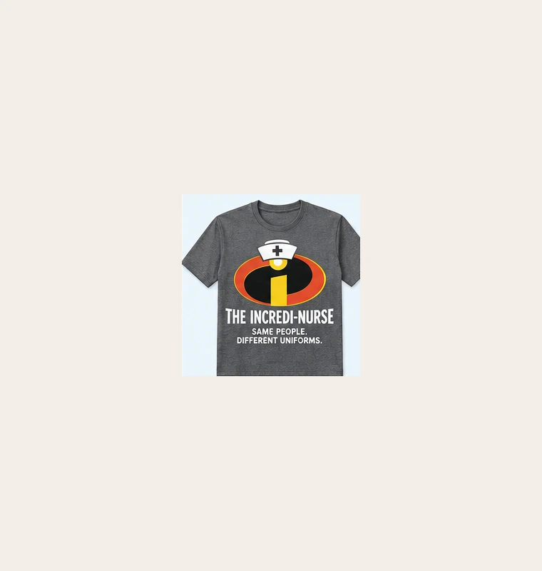 Illustrated T-shirt concept preview — The Incredi-Nurse