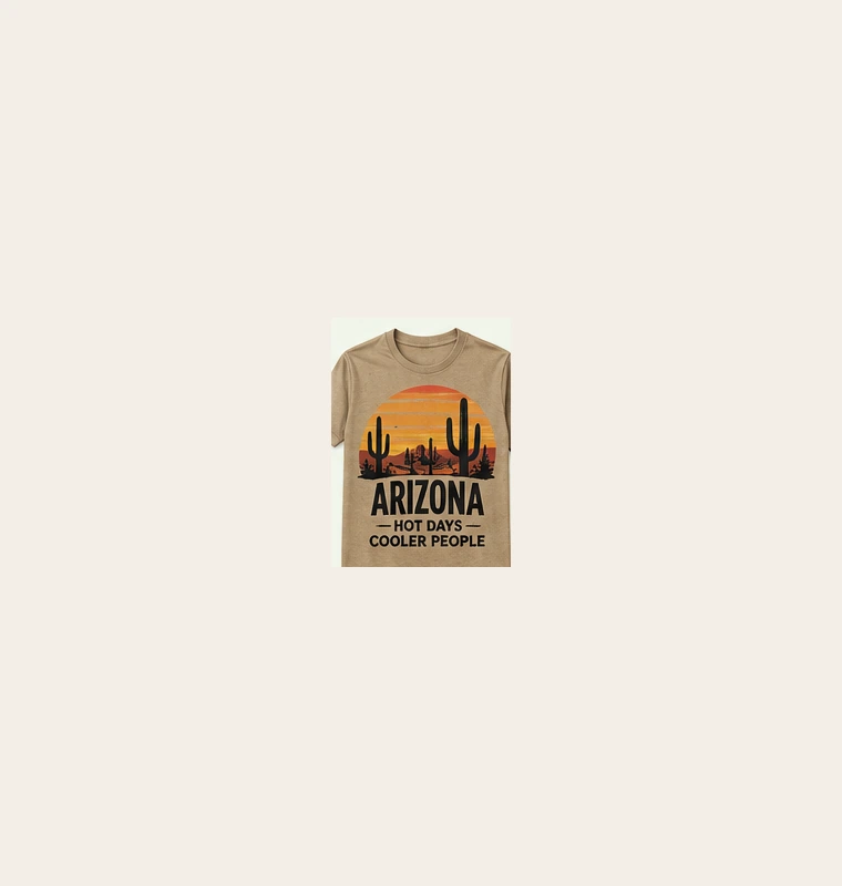 Illustrated T-shirt concept preview — Arizona Good Vibes
